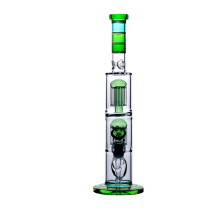 BONG DOUBLE PERCOLATEUR MEDUSE VERT